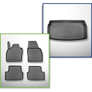 Sats bagagerumsmatta och bilmattor TPE måttillverkade till: Audi A1 GB Sportback