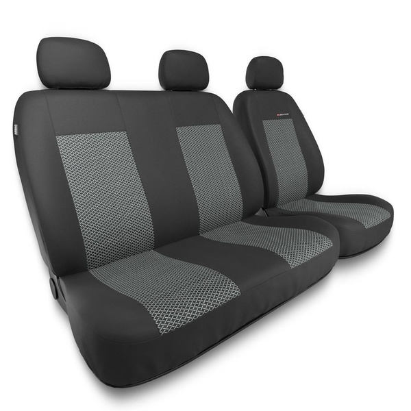 Universella sätesöverdrag till Citroen Berlingo I, II, III (1996-....) - Typ 2 (grå)