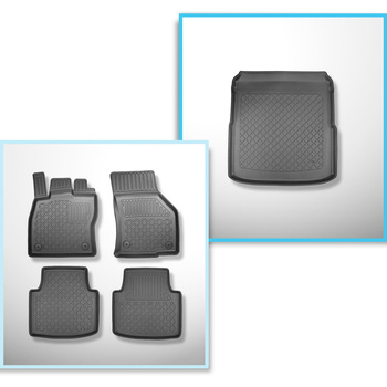 Sats bagagerumsmatta och bilmattor TPE måttillverkade till: Volkswagen Arteon Fa