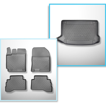 Sats bagagerumsmatta och bilmattor TPE PREMIUM måttillverkade till: Hyundai Kona