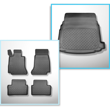 Sats bagagerumsmatta och bilmattor TPE måttillverkade till: Mercedes-Benz CLS C2
