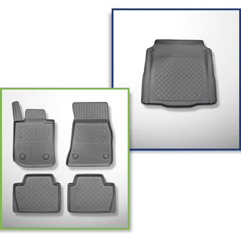 Sats bagagerumsmatta och bilmattor TPE måttillverkade till: BMW Serie 4 G22 Kupé