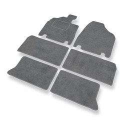 Velourmattor till Kia Carnival II Minibuss (2006-2010) - gråa