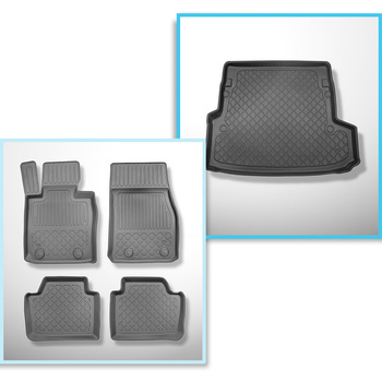 Sats bagagerumsmatta och bilmattor TPE måttillverkade till: BMW Serie 3 F31 Tour
