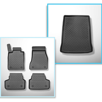 Sats bagagerumsmatta och bilmattor TPE måttillverkade till: BMW Serie 5 G30 Limo