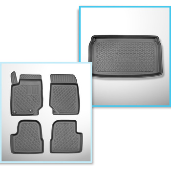 Sats bagagerumsmatta och bilmattor TPE PREMIUM måttillverkade till: Opel Mokka B