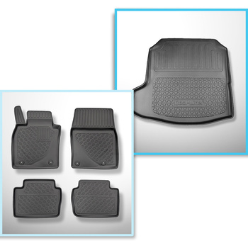 Sats bagagerumsmatta och bilmattor TPE PREMIUM måttillverkade till: Mazda 3 IV B