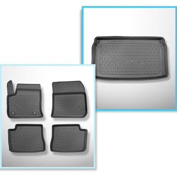 Sats bagagerumsmatta och bilmattor TPE PREMIUM måttillverkade till: Opel Mokka-e