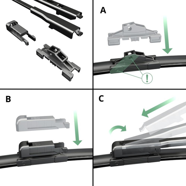 Vindrutetorkarblad till Ford Transit Connect Skåpbil (09.2013-2022) - platta torkarblad