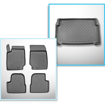 Sats bagagerumsmatta och bilmattor TPE måttillverkade till: Opel Mokka B SUV (02