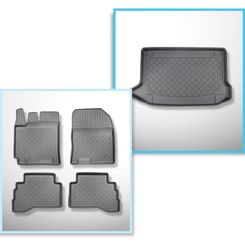 Sats bagagerumsmatta och bilmattor TPE måttillverkade till: Hyundai Kona Hybrid 