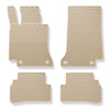 Gummimattor till bil Mercedes-Benz C-klass W205 Kombi, Limousine (2013-2021) - beige - 4 st.