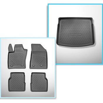 Sats bagagerumsmatta och bilmattor TPE PREMIUM måttillverkade till: Jeep Compass