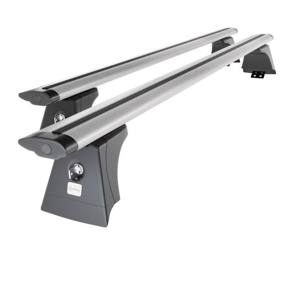 Taklasthållare till Toyota RAV4 V SUV (2019-....) - silver takräcke - takhållare -integrerad reling - Aluminium