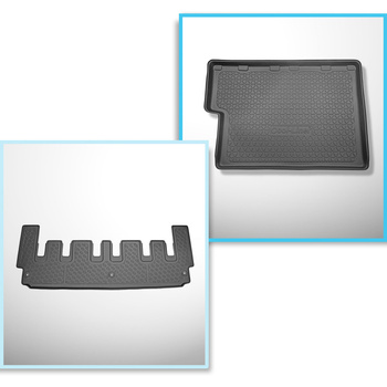 Sats bagagerumsmatta och bilmattor TPE PREMIUM måttillverkade till: Ford Tourneo