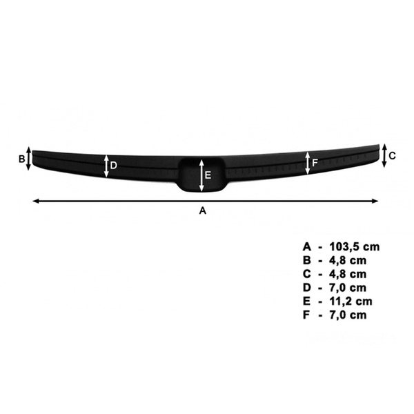 Svart list för bakre stötfångare till Hyundai i20 II Kombikupé (5 dörrar) - (2015-2017)