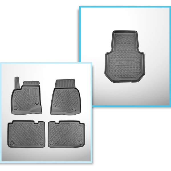 Sats bagagerumsmatta och bilmattor TPE PREMIUM måttillverkade till: Tesla Model S Kombisedan (07.2012-03.2015)