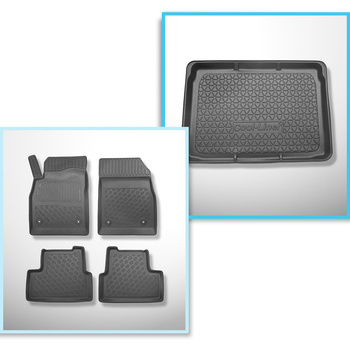 Sats bagagerumsmatta och bilmattor TPE PREMIUM måttillverkade till: Opel Astra J