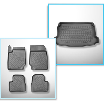 Sats bagagerumsmatta och bilmattor TPE PREMIUM måttillverkade till: Jeep Avenger