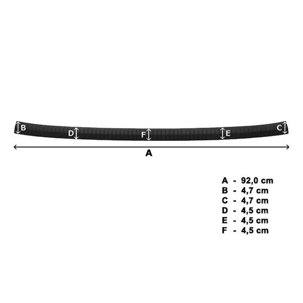Svart list för bakre stötfångare till Toyota Corolla XII Sedan (2019-....)