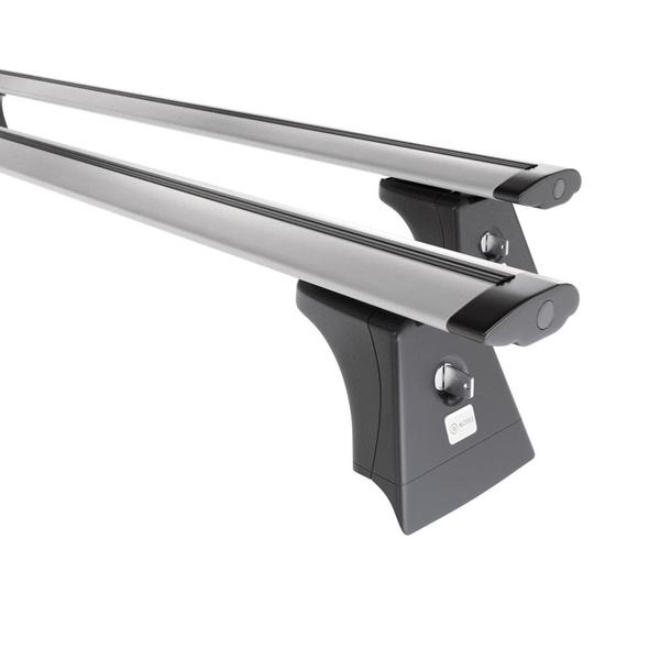 Taklasthållare till Toyota RAV4 V SUV (2019-....) - silver takräcke - takhållare -integrerad reling - Aluminium