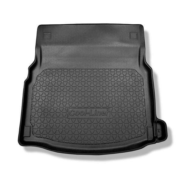 Bagagerumsmattor till Mercedes-Benz E-klass W213 Limousine (04.2016-....) - nedfällbara baksäten; ej till Plug-in Hybrid version; utan subwoofer (Burmester soundsytem)