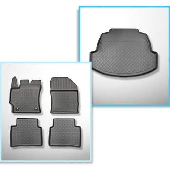 Sats bagagerumsmatta och bilmattor TPE måttillverkade till: Toyota Corolla XII E