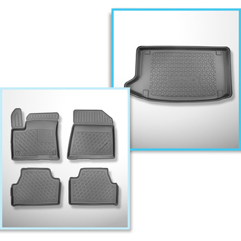 Sats bagagerumsmatta och bilmattor TPE PREMIUM måttillverkade till: Kia e-Soul S