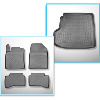 Sats bagagerumsmatta och bilmattor TPE PREMIUM måttillverkade till: Kia Ceed CD 