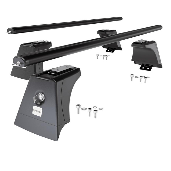 Taklasthållare till Toyota RAV4 V SUV (2019-....) - svart takräcke - takhållare - integrerad reling - Aluminium