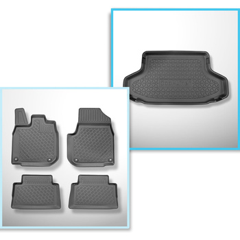 Sats bagagerumsmatta och bilmattor TPE PREMIUM måttillverkade till: Honda e Komb