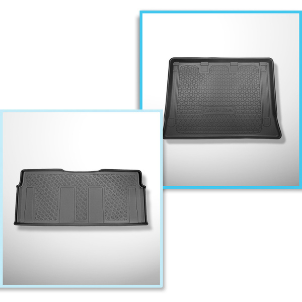 Sats bagagerumsmatta och bilmattor TPE PREMIUM måttillverkade till: Mercedes-Benz Vito W447 Tourer (10.2014-....) - bakom tredje sätesraden; Extra lång version (axelavstånd 3430 mm; billängd 5370 mm); utan delat bagageutrymme; full bak 2a raden (T - 2a ra