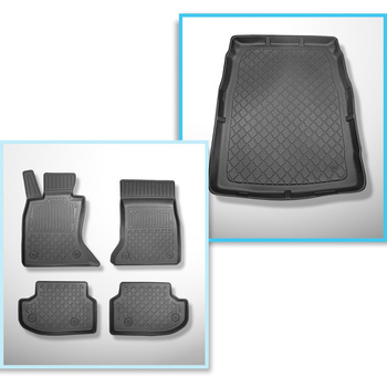 Sats bagagerumsmatta och bilmattor TPE måttillverkade till: BMW Serie 5 F10 Limo