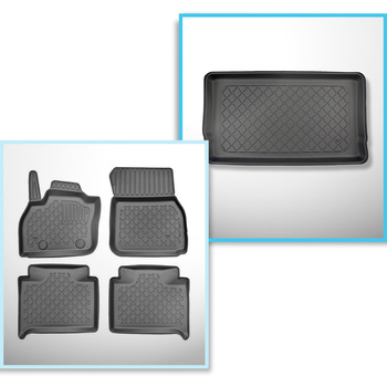 Sats bagagerumsmatta och bilmattor TPE måttillverkade till: Renault ZOE Kombikup