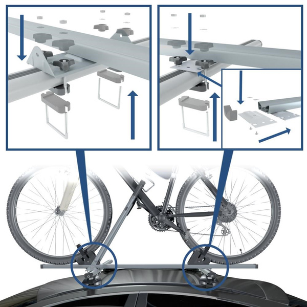 Takmonterad cykelhållare av aluminium - 4xM-17