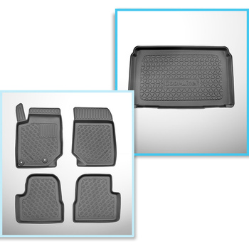 Sats bagagerumsmatta och bilmattor TPE PREMIUM måttillverkade till: Opel Corsa F