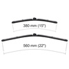 Vindrutetorkarblad till Fiat Idea Minibuss (03.2008-12.2012) - platta torkarblad