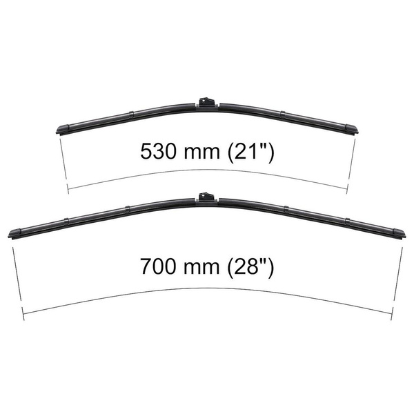 Vindrutetorkarblad till Mercedes-Benz R-klass W251 Grand Sports Tourer (09.2005-10.2012) - platta torkarblad