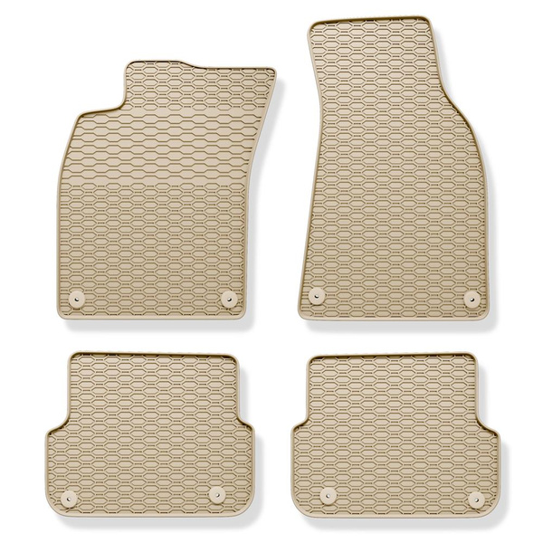 Gummimattor till bil Audi A6 C6 Avant, Limousine (2004-2011) - beige - 4 st.