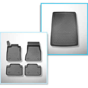 Sats bagagerumsmatta och bilmattor TPE PREMIUM måttillverkade till: BMW Serie 5 