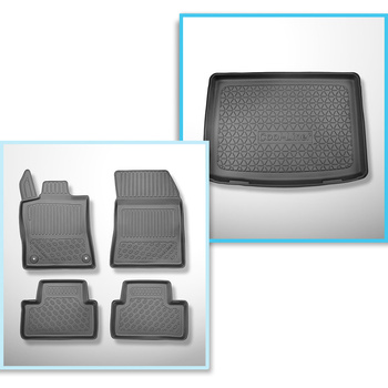 Sats bagagerumsmatta och bilmattor TPE PREMIUM måttillverkade till: Opel Astra L