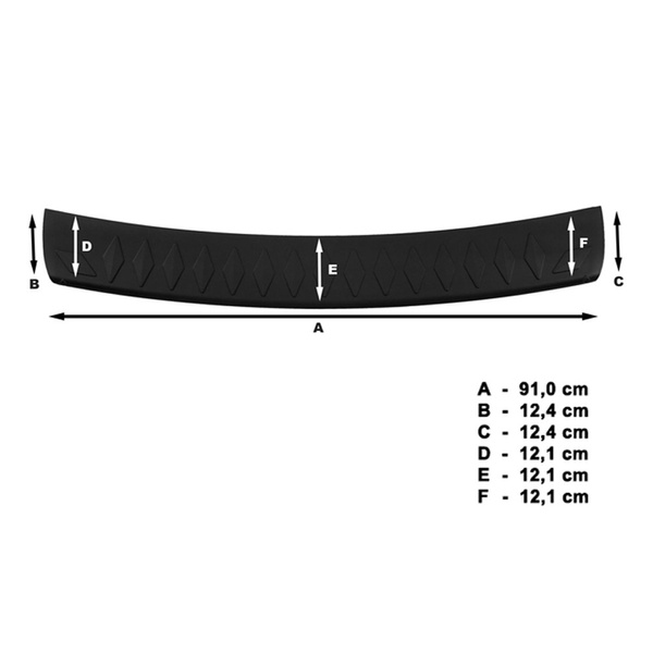 Svart list för bakre stötfångare till Mitsubishi Lancer X Sportback (2008-2016)