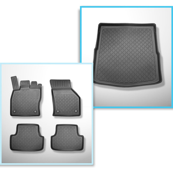 Sats bagagerumsmatta och bilmattor TPE måttillverkade till: Volkswagen Golf VII 