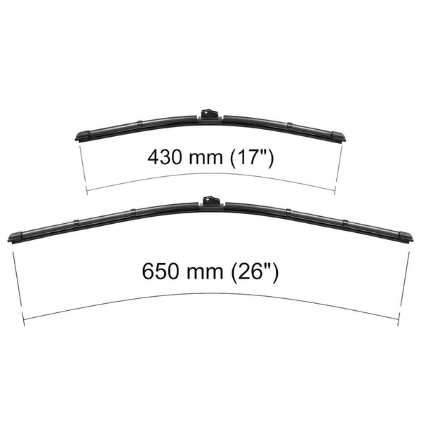 Vindrutetorkarblad till Ford Focus II Kombikupé, Kombi, Sedan (07.2004-12.2011) - platta torkarblad