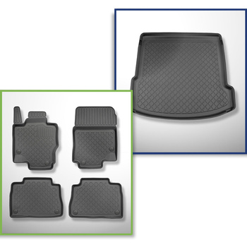 Sats bagagerumsmatta och bilmattor TPE måttillverkade till: Mercedes-Benz GLE C1