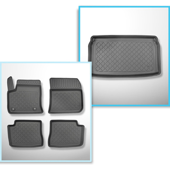 Sats bagagerumsmatta och bilmattor TPE måttillverkade till: Opel Mokka-e SUV (02