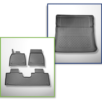 Sats bagagerumsmatta och bilmattor TPE måttillverkade till: Mercedes-Benz EQS X2