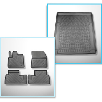 Sats bagagerumsmatta och bilmattor TPE PREMIUM måttillverkade till: Peugeot Rift