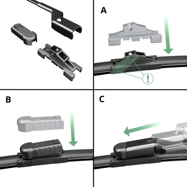 Vindrutetorkarblad till Lancia Musa Minibuss (10.2007-12.2012) - platta torkarblad