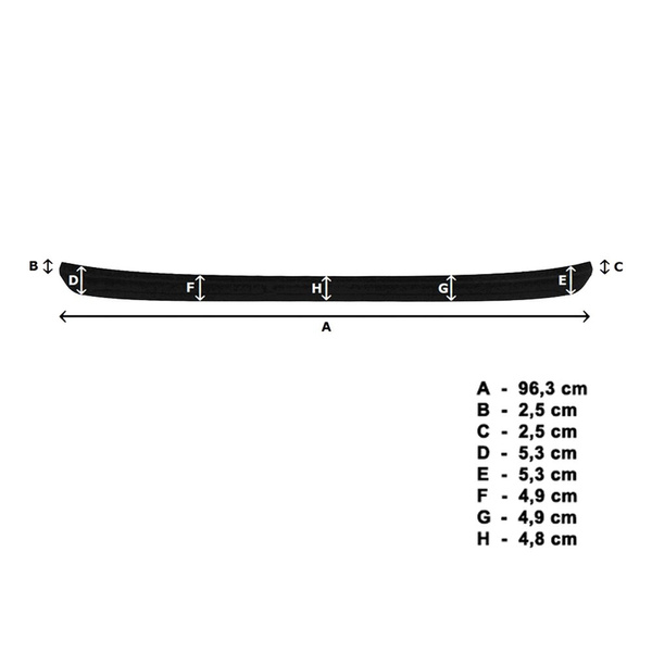Svart list för bakre stötfångare till Hyundai Kona SUV (2017-2020)